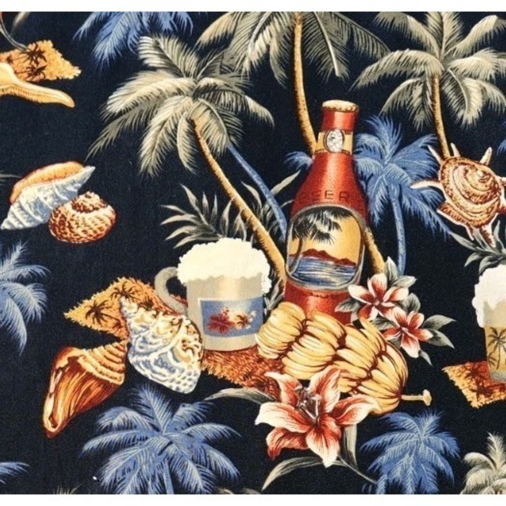 Beer Pierre Cardin Mens Hawaiian Shirt Tropical Print Cotton 2XLT Big Tall exc.